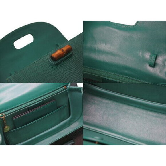 Gucci Handbag Bamboo Lizard Green - Picture 5 of 8